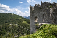 Castle ruins and the suspension bridge
