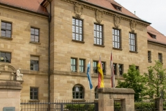The courthouse in Nuremberg. Courtroom 600 is where the four upper floor windows are.