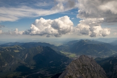 View from the top of the Zugspitze back towards Munich
